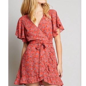 Jack by BB Dakota Friendly Fire Bella Rose Printed Wrap Dress Size 0 NWT
